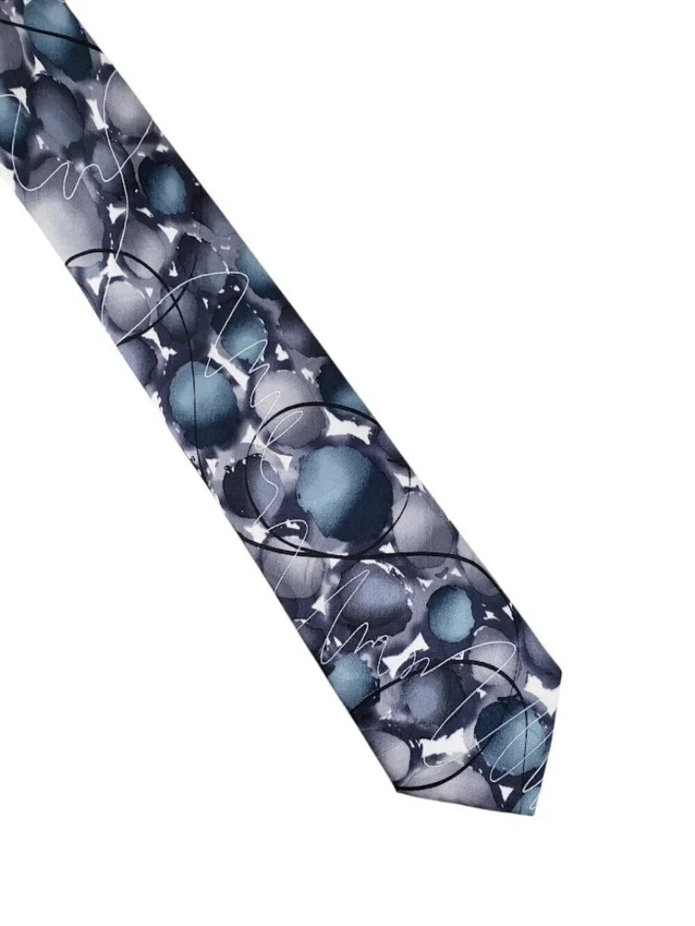 Jerry Garcia Courtyard Performance Collection Neck Tie 59 Gray Abstract Dot Silk